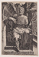 Roman General (?) Seated before Ruins, Lambert Suavius  Netherlandish, Engraving