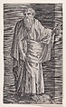 St. Matthew, from "Christ and the Apostles", Lambert Suavius  Netherlandish, Engraving; backed with a print by J. A. Fridrich