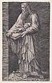 St. Paul, from "Christ and the Apostles", Lambert Suavius  Netherlandish, Engraving; backed with a print by J. A. Fridrich