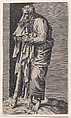 St. Jacob Minor, from "Christ and the Apostles", Lambert Suavius  Netherlandish, Engraving; backed with a print by J. A. Fridrich