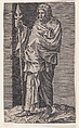 St. Simon, from "Christ and the Apostles", Lambert Suavius  Netherlandish, Engraving; backed with a print by J. A. Fridrich