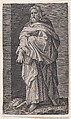 St. Matthias, from "Christ and the Apostles", Lambert Suavius  Netherlandish, Engraving; backed with a print by J. A. Fridrich