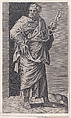 St. Peter, from "Christ and the Apostles", Lambert Suavius  Netherlandish, Engraving; backed with a print by J. A. Fridrich