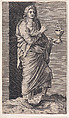 St. John the Evangelist, from "Christ and the Apostles", Lambert Suavius  Netherlandish, Engraving; backed with a print by J. A. Fridrich