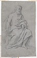 Study for the Figure of Christ, Giacomo Zoboli Italian, Black chalk, highlighted with white chalk, on gray paper