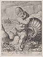 Water (Phlegmaticus), from "The Four Temperaments", Jacques de Gheyn II Netherlandish, Engraving