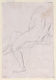 Academy Sketch of a Seated Male Figure., Giacomo Zoboli Italian, Black chalk