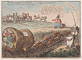 The State Waggoner and John Bull.–or–the Waggon too Much for the Donkeys!, James Gillray  British, Hand-colored etching