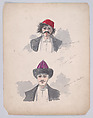 Portfolio of Characters and Types, Samuel Marie Clédat de Lavigerie (French, 1846–?), Graphite, pen and ink, watercolor, gouache, and metallic paint