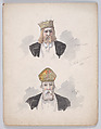 Portfolio of Characters and Types, Samuel Marie Clédat de Lavigerie (French, 1846–?), Graphite, pen and ink, watercolor, gouache, and metallic paint