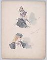 Portfolio of Characters and Types, Samuel Marie Clédat de Lavigerie (French, 1846–?), Graphite, pen and ink, watercolor, gouache, and metallic paint