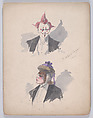 Portfolio of Characters and Types, Samuel Marie Clédat de Lavigerie (French, 1846–?), Graphite, pen and ink, watercolor, gouache, and metallic paint