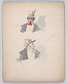 Portfolio of Characters and Types, Samuel Marie Clédat de Lavigerie (French, 1846–?), Graphite, pen and ink, watercolor, gouache, and metallic paint