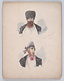 Portfolio of Characters and Types, Samuel Marie Clédat de Lavigerie (French, 1846–?), Graphite, pen and ink, watercolor, gouache, and metallic paint