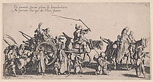 Procession of Roma men, women, and children with horse-drawn cart, Jacques Callot  French, Etching and engraving; second state of four (Lieure)