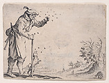 Le Paysan Assailli par les Abeilles (The Peasant Attacked by Bees), from Les Caprices Series B, The Nancy Set, Jacques Callot French, Etching; first state of two (Lieure)