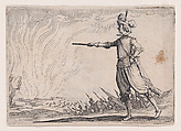 Le Commandant a Pied (The Commander on Foot), from Les Caprices Series B, The Nancy Set, Jacques Callot French, Etching; first state of two (Lieure)