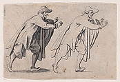 L'Homme qui Court (The Running Man), from Les Caprices Series B, The Nancy Set, Jacques Callot  French, Etching; first state of two (Lieure)