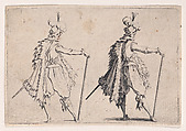 Le Gentilhomme a la Grande Canne (The Gentleman with a Large Cane), from Les Caprices Series B, The Nancy Set, Jacques Callot  French, Etching; first state of two (Lieure)