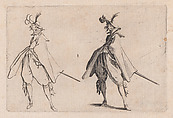 Le Gentilhomme au Grand Manteau, Vu de Face (The Gentleman with the Large Mantle, Viewed from the Front), from "Les Caprices" Series B, The Nancy Set, Jacques Callot French, Etching; first state of two (Lieure)