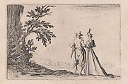 La Promenade (The Walk), from "Les Caprices" Series B, The Nancy Set, Jacques Callot  French, Etching; first state of two (Lieure)