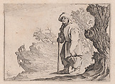 Le Paysan Portant son Sac (The Peasant Carrying his Sack), from "Les Caprices" Series B, The Nancy Set, Jacques Callot  French, Etching; first state of two (Lieure)