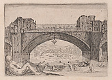 Le Ponte-Vecchio, a Florence (The Ponte-Vecchio, in Florence), from "Les Caprices" Series B, The Nancy Set, Jacques Callot  French, Etching; first state of two (Lieure)