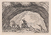 La Caverne de Brigands (The Cave of Thieves), from "Les Caprices" Series B, The Nancy Set, Jacques Callot French, Etching; first state of two (Lieure)