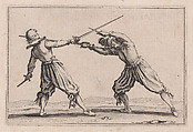 Le Duel a l'Épée et au Poignard (The Duel with the Sword and Dagger), from "Les Caprices" Series B, The Nancy Set, Jacques Callot French, Etching; first state of two (Lieure)