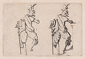 L'Homme Vu de Dos, Avec une Grande Épée (Man Viewed from Behind, with a Large Sword), from "Les Caprices" Series B, The Nancy Set, Jacques Callot  French, Etching; first state of two (Lieure)