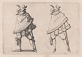 L'Homme Enroulé dans son Manteau (Man Wrapped in his Mantle), from "Les Caprices" Series B, The Nancy Set, Jacques Callot  French, Etching; first state of two (Lieure)