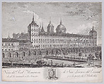 View of the side of the monastery of El Escorial with the garden in the foreground, from "Views of El Escorial", Tomás López Enguidanos Spanish, Etching and engraving
