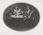 Le Brelan, pièce appelée aussi Les Joueurs de Cartes et L'Enfant Produgue Trompé par une Troupe de Filous (Three of a Kind, also called The Card Players and The Prodigal Son Tricked by a Group of Thieves), Jacques Callot French, Etching and engraving; second state of two (Lieure)