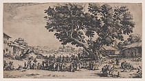 La Fiore de Gondreville pièce appelée aussi La Fête du Village, La Petite Foire, Le Bal Champêtre, Le Jeu de Boules (The Fair at Gondreville also called The Village Festival, The Little Fair, The Country Dance, The Game of Bowls), Jacques Callot  French, Etching