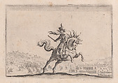 Le Commandant a Cheval (The Commander on Horseback), from "Les Caprices" Series B, The Nancy Set, Jacques Callot  French, Etching; first state of two (Lieure)