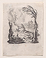 Jésus au Jardin des Oliviers (Jesus in the Garden of Olives), from "La Petite Passion" (The Little Passion), Jacques Callot  French, Etching; first state of two (Lieure)