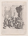 Jésus et la Femme Adultère (Jesus and the Woman Taken in Adultery), plate 5 from "Le Nouveau Testament" (The New Testament), Jacques Callot  French, Etching; second state of two (Lieure)