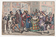 The March of Morality, William Heath ('Paul Pry')  British, Hand-colored etching