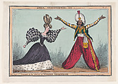 Opera Reminiscences, Plate 1st: Desdemona and Otello, William Heath ('Paul Pry')  British, Hand-colored etching