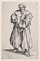Le Mendiant Obèse aux Yeux Baissés (The Obese Beggar with Lowered Eyes), from "Les Gueux suite appelée aussi Les Mendiants, Les Baroni, ou Les Barons" (The Beggars, also called the Barons), Jacques Callot French, Etching; first state of two (Lieure)