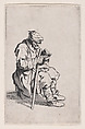 Le Gueux Assis et Mangeant (The Beggar Sitting and Eating), from "Les Gueux suite appelée aussi Les Mendiants, Les Baroni, ou Les Barons" (The Beggars, also called the Barons), Jacques Callot French, Etching; first state of two (Lieure)