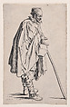 Le Mendiant au Couvet (The Beggar of Couvet), from "Les Gueux suite appelée aussi Les Mendiants, Les Baroni, ou Les Barons" (The Beggars, also called the Barons), Jacques Callot French, Etching; first state of two (Lieure)