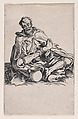 Le Malingreux (The Sickly Man), from "Les Gueux suite appelée aussi Les Mendiants, Les Baroni, ou Les Barons" (The Beggars, also called the Barons), Jacques Callot French, Etching; first state of two (Lieure)
