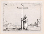 La Religieuse Tenant La Sainte Croix (The Nun Holds the Cross), plate 21 from "Lux Claustri ou La Lumière du Cloitre" (The Light of the Cloisters), Jacques Callot  French, Etching; second state of two (Lieure)