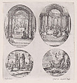 Oval Medallions and Rondels, from "Variae tum Passionis Christi tum vitae beatae Mariae Virginis; Les Mystères de la Passion suite appelée aussi Mystères de la Vie de Jésus et Mystères de la Vie de Jésus et de la Vie de la Ste. Vierge" (The Mysteries of the Passion, also called the Mysteries of the Life of Jesus, and the Mysteries of the Life of Jesus and of the Virgin), Jacques Callot  French, Etching and engraving; second state of two (Lieure)