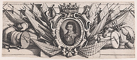 Border at Bottom Center: Portrait of Gaston of France in an Ornamental Border, from "Siège de La Rochelle" (The Seige of La Rochelle), Abraham Bosse  French, Etching and letterpress; third state of four (Lieure)