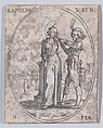 S. Apolline, vierge et martyre (St. Apollonia, Virgin and Martyr), February 9th, from "Les Images De Tous Les Saincts et Saintes de L'Année" (Images of All of the Saints and Feast Days of the Year), Jacques Callot  French, Etching; second state of two (Lieure)