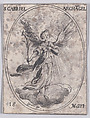 S. Gabriel, archange (St. Gabriel, Archangel), March 18th, from "Les Images De Tous Les Saincts et Saintes de L'Année" (Images of All of the Saints and Religious Events of the Year), Jacques Callot  French, Etching; second state of two (Lieure)