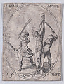 S. Fidèle, martyr (St. Fideles, Martyr), March 23rd, from "Les Images De Tous Les Saincts et Saintes de L'Année" (Images of All of the Saints and Religious Events of the Year), Jacques Callot  French, Etching; second state of two (Lieure)