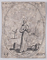S. Agapit, soldat (St. Agapitus, Soldier), March 24th, from "Les Images De Tous Les Saincts et Saintes de L'Année" (Images of All of the Saints and Religious Events of the Year), Jacques Callot  French, Etching; second state of two (Lieure)